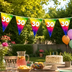 Vlaggenlijn regenboog 30 jaar - 6m (15 vlaggen)