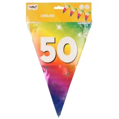 Vlaggenlijn regenboog 50 jaar - 6m (15 vlaggen)