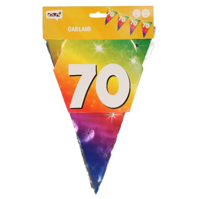 Vlaggenlijn regenboog 70 jaar - 6m (15 vlaggen)