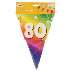 Vlaggenlijn regenboog 80 jaar - 6m (15 vlaggen)