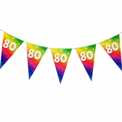 Vlaggenlijn regenboog 80 jaar - 6m (15 vlaggen)