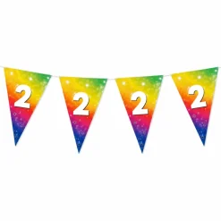 Vlaggenlijn regenboog 2 jaar - 6m (15 vlaggen)