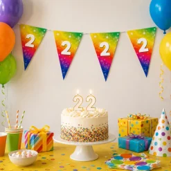 Vlaggenlijn regenboog 2 jaar - 6m (15 vlaggen)
