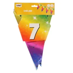 Vlaggenlijn regenboog 7 jaar - 6m (15 vlaggen)
