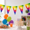 Vlaggenlijn regenboog 8 jaar - 6m (15 vlaggen)