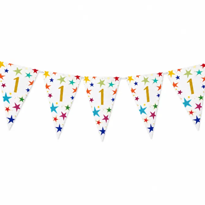 Vlaggenlijn Sterren 1 jaar - 6m (15 vlaggen)