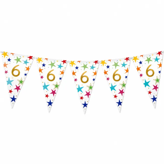 Vlaggenlijn Sterren 6 jaar - 6m (15 vlaggen)