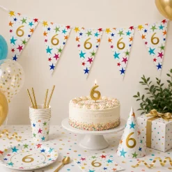 Vlaggenlijn Sterren 6 jaar - 6m (15 vlaggen)
