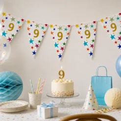 Vlaggenlijn Sterren 9 jaar - 6m (15 vlaggen)