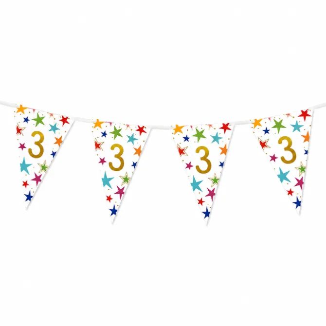 Vlaggenlijn Sterren 3 jaar - 6m (15 vlaggen)