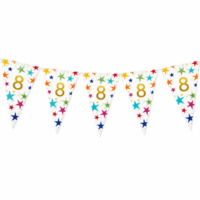 Vlaggenlijn Sterren 8 jaar - 6m (15 vlaggen)