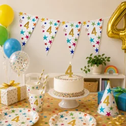 Vlaggenlijn Sterren 4 jaar - 6m (15 vlaggen)