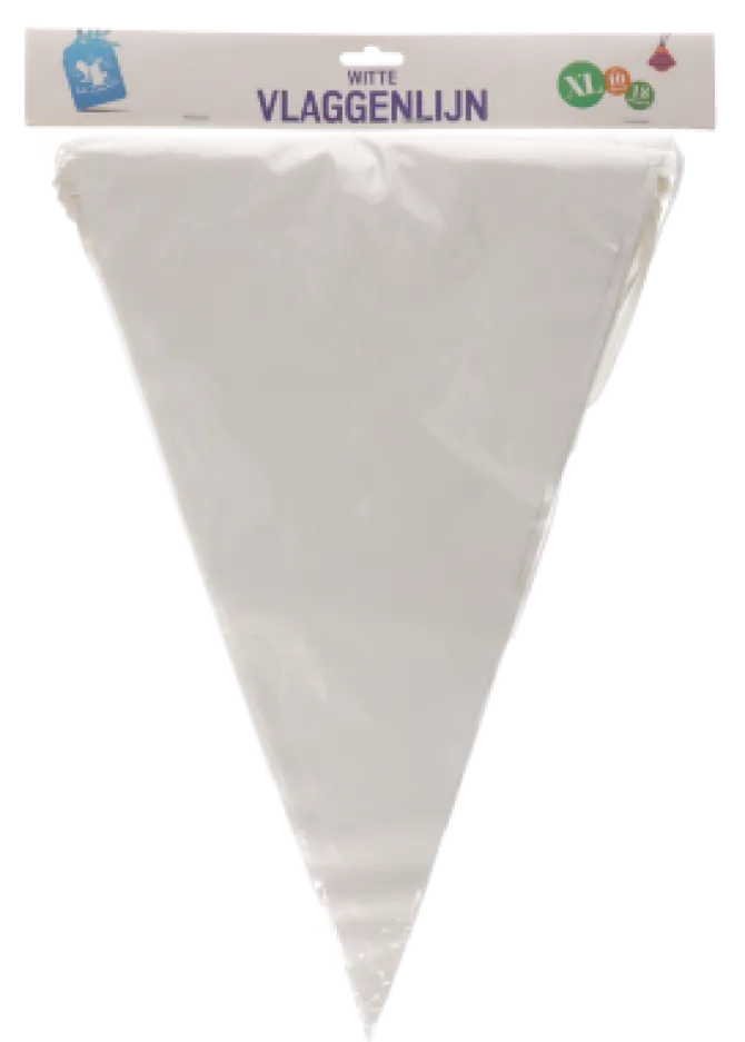 Vlaggenlijn wit XL - 10m (18 vlaggen)