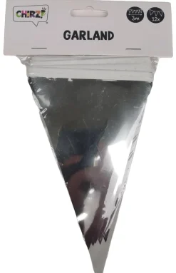 Vlaggenlijn zilver - 3m (12 vlaggen)