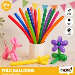 Vouwballonnen meerkleurig - 25 stuks