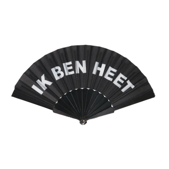 Waaier Ik ben heet zwart/wit
