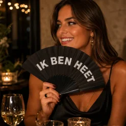 Waaier Ik ben heet zwart/wit