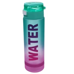 Waterfles met silliconen ring groen/roze