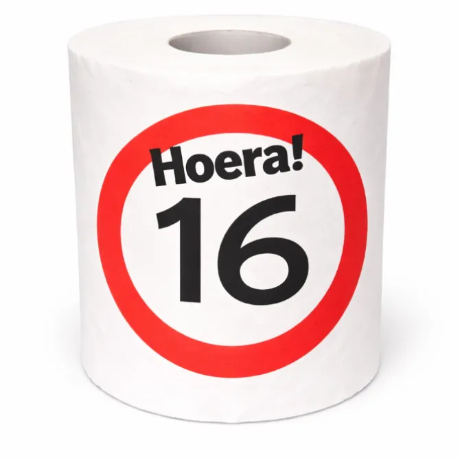 WC rol 16 jaar verkeersbord