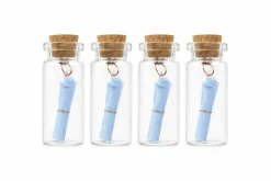 Wensflesjes Geboorte blauw 4St