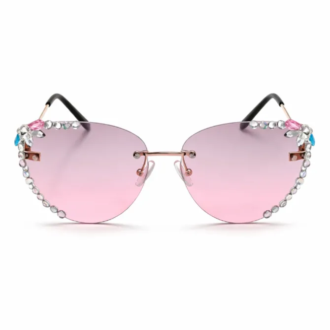 Zonnebril Zonnebril Glitter Roze #495