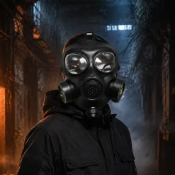 Zwarte gasmasker